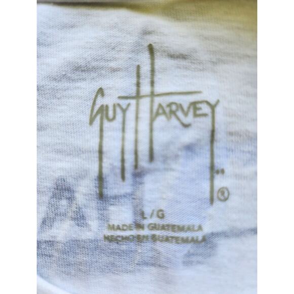 T-SHIRT-GUY HARVEY-MEN'S-White-Large Back Graphic-Florida Theme-Size LARGE - Picture 7 of 14